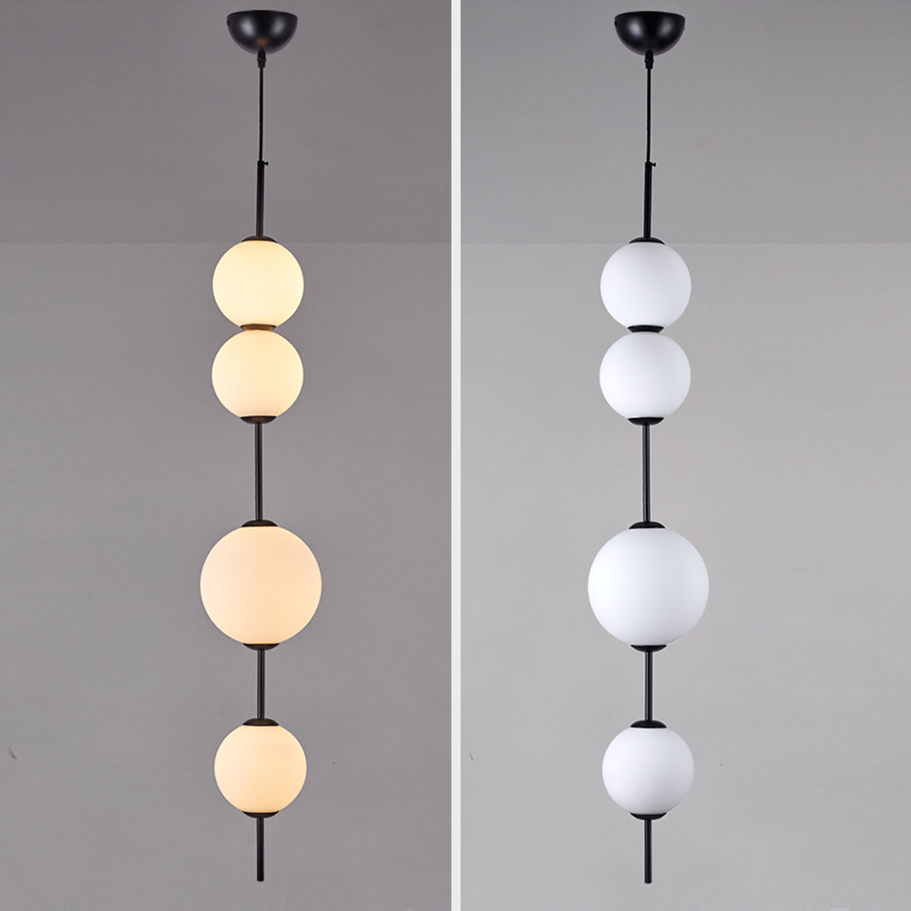 Valentina Luminaires Suspensions Bulle Moderne Simple Métal/Verre Noir Salon/Chambre à Coucher