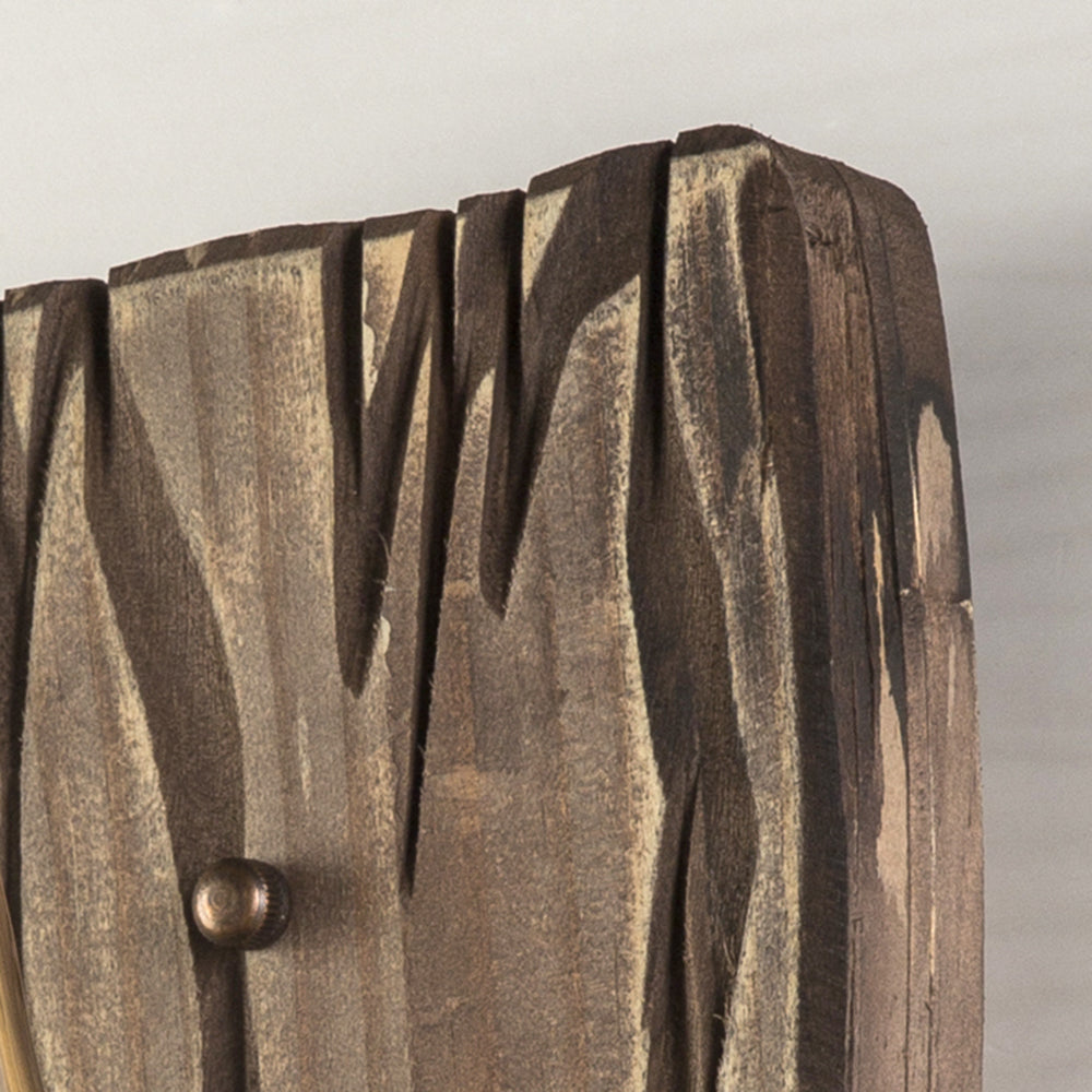 Epoch Applique Murale à Bougie, Métal et Bois, 25x55CM