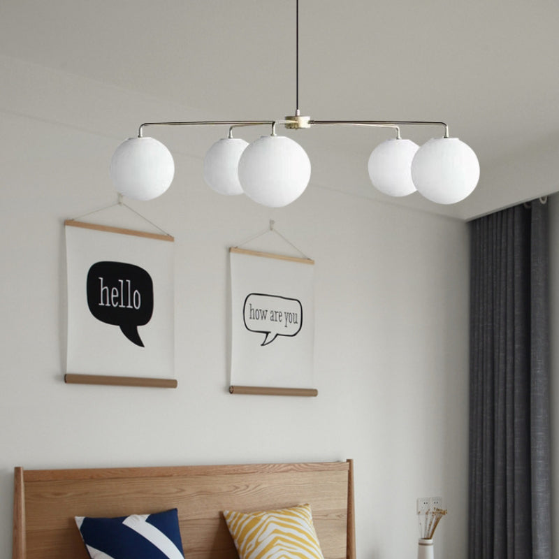 Valentina Minimaliste LED Bulle Verre Métal Lustre Salon