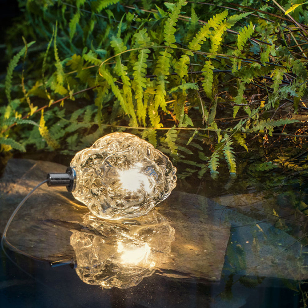 Arisha Lampe Extérieure au Sol Linéaire Simple, Métal/Verre, Or, Jardin