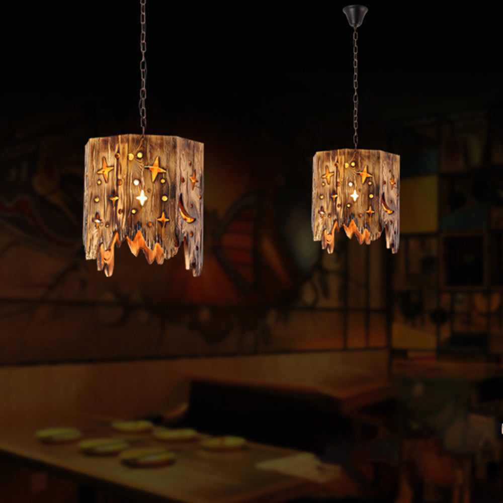 Epoch Suspension Irrégulier Rustique, Bois/Metal, Bois, Chambre