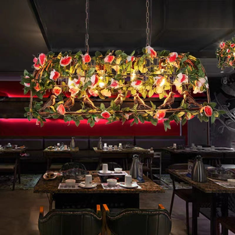Silva Art LED Suspension Vert Métal Bois Salle à manger Salon
