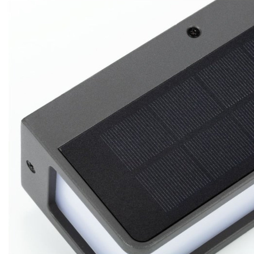 Ray Applique Minimaliste Rectangulaire Moderne, Câble/Solaire, Acrylique, Noir/Blanc, Jardin