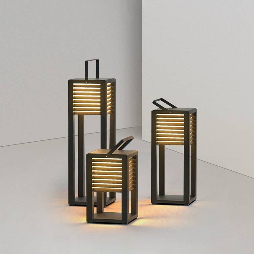 Ray Moderne LED Lampadaire Noir Métal/Acrylique Extérieur Cour