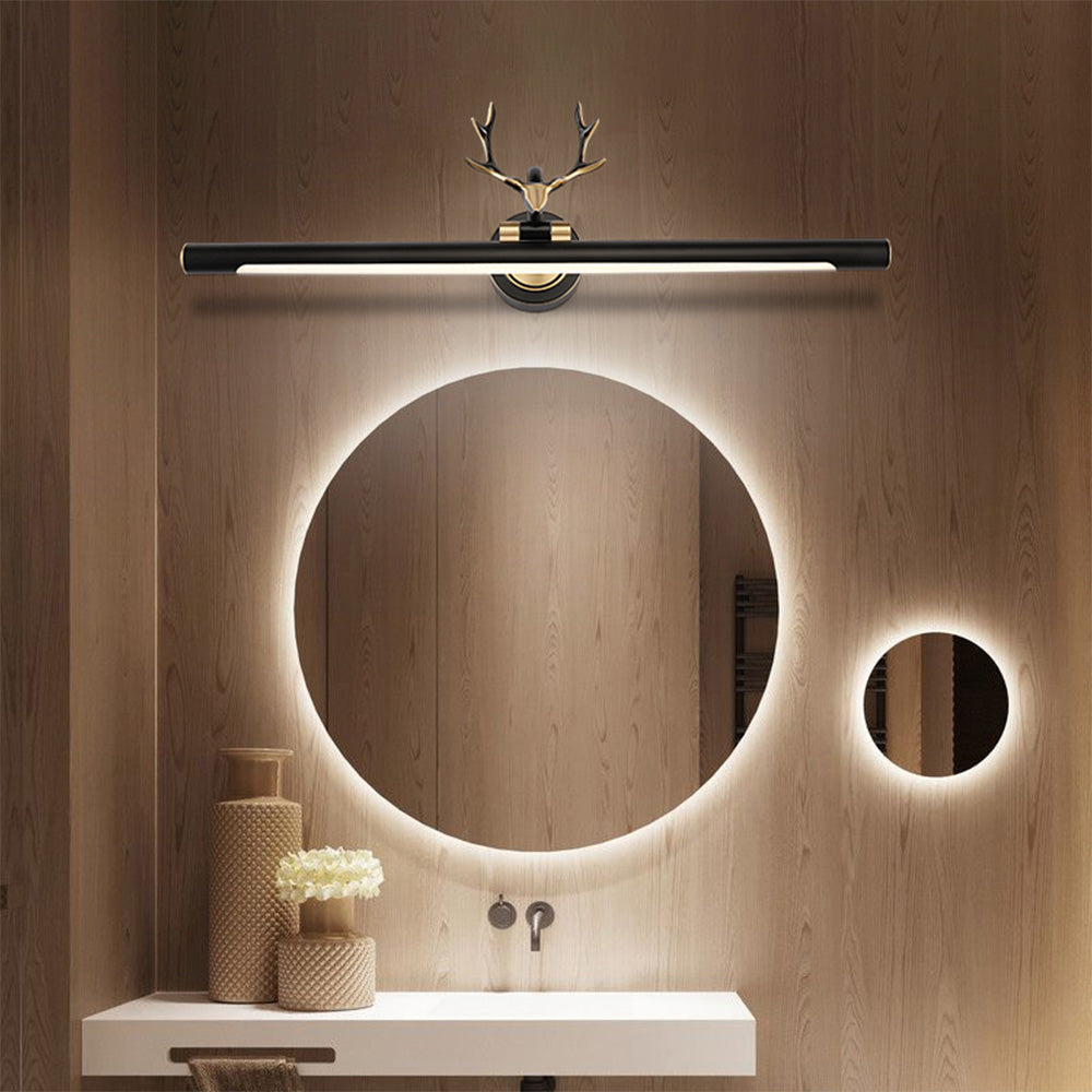 Arisha Design Italien LED Applique Murale Cerf Métal et Acrylique Noir Chambre/Salle de Bain