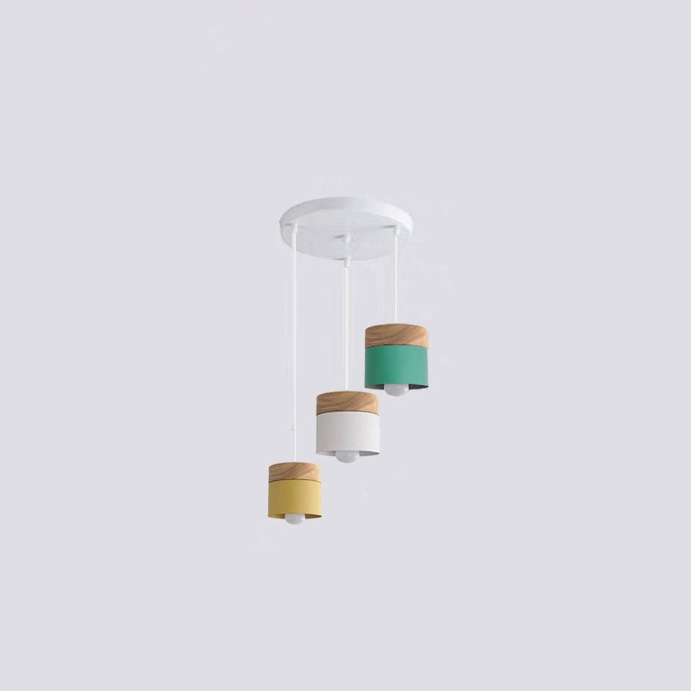 Valentina Suspension LED Macaron Nordique Métal/Bois Chambre