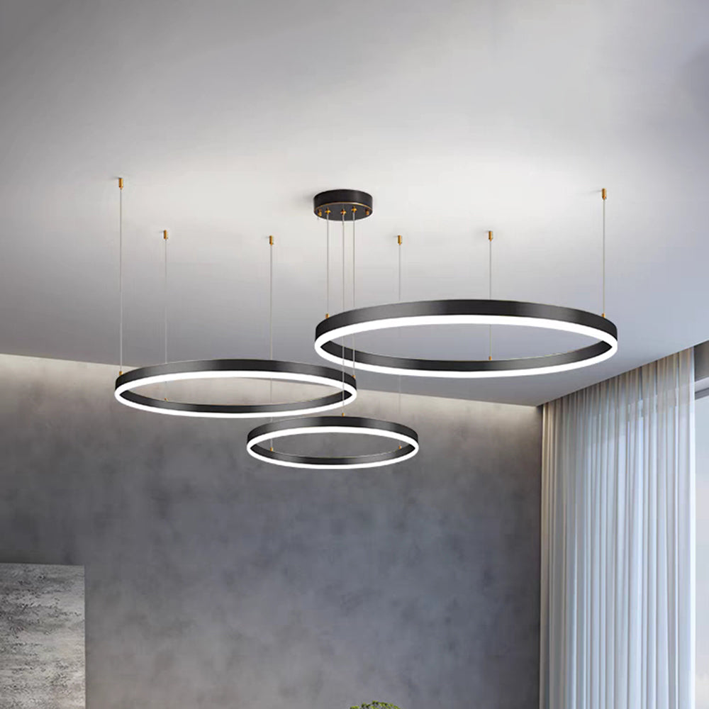 Zorin Suspension Anneau Moderne Métal Noir/Doré/Café Salon-Cielum