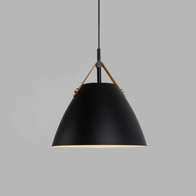 Arisha Suspension Conique Moderne, Métal, Nior/Blanc/Gris, Salon