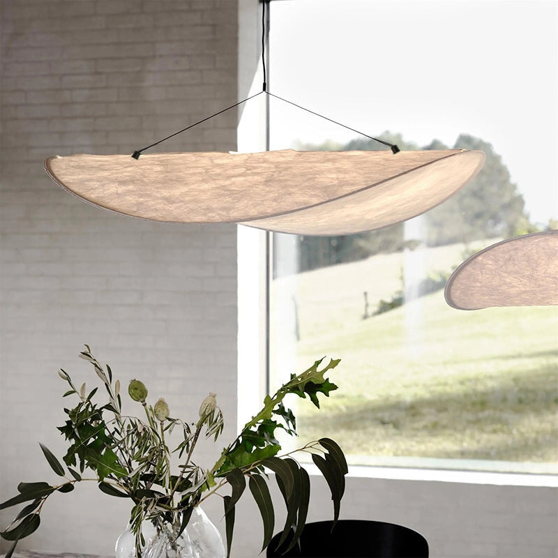 Evelor Suspension Géométrique Moderne Soie Blanc Salon-Cielum