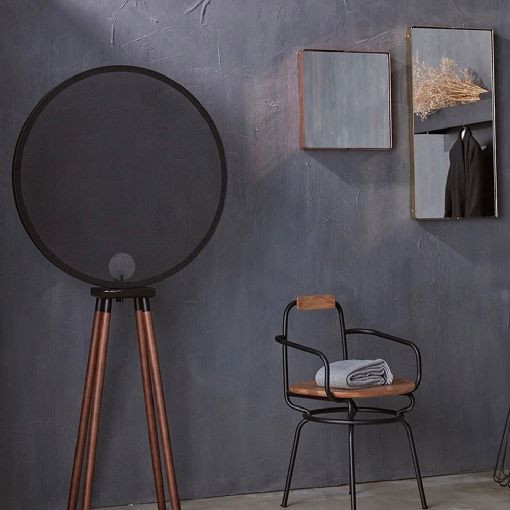 Arisha Lampadaire Géométrique Moderne, Métal/Bois, Gris, Salon