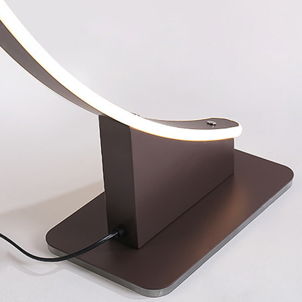Ray Design Lampadaire Arche Simple Métal/Silicone Café/Blanc Salon/Chambre à Coucher