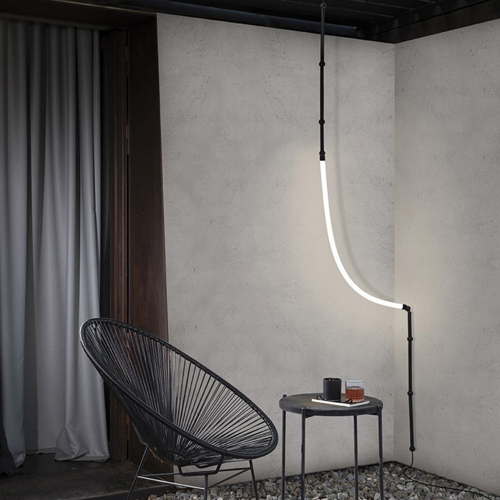 Ray Luminaires Suspensions de Manière Détournée Linéaire Silicium/Métal Noir/Blanc Salon/Chambre à Coucher