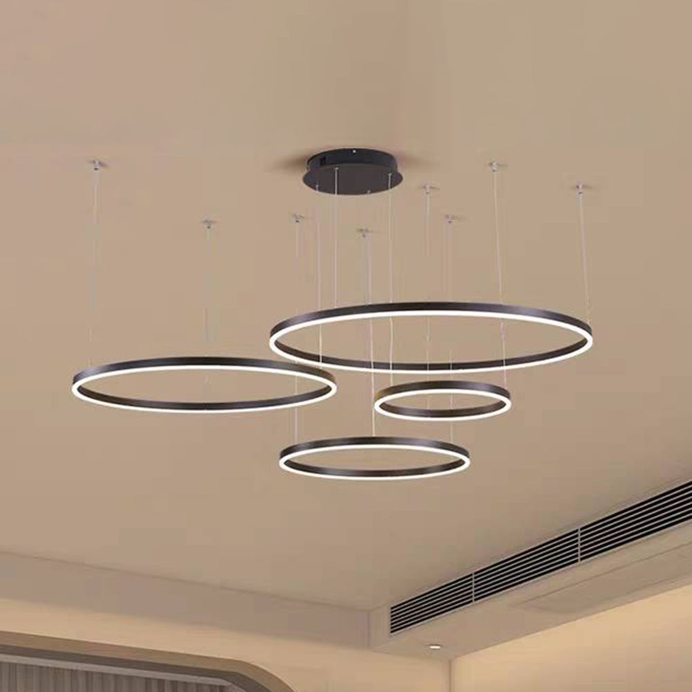 Zorin Suspension Anneau Moderne Métal Noir/Doré/Café Salon-Cielum