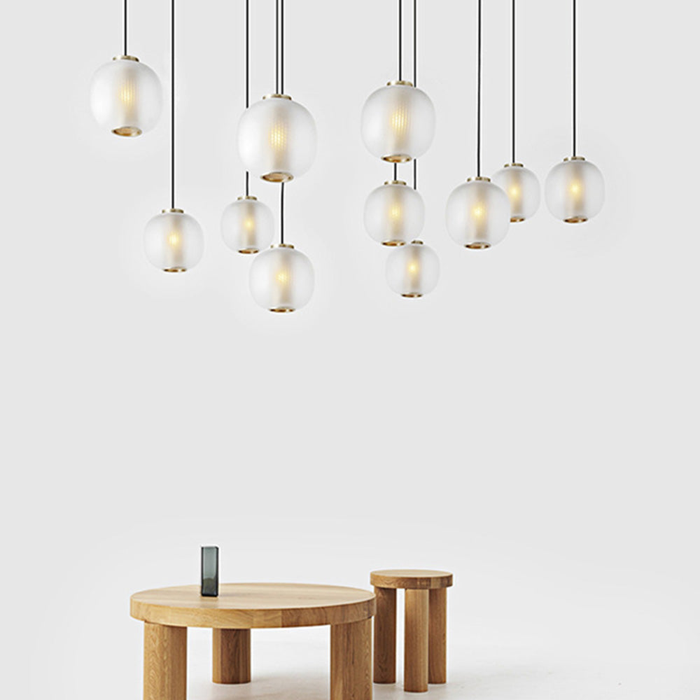 Valentina Design Luminaires Suspensions Globe Moderne Métal/Verre Gris Fumé/Blanc Sablonneux Salon
