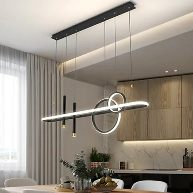 Arisha Suspension Anneau Moderne, Métal, Noir, Salon