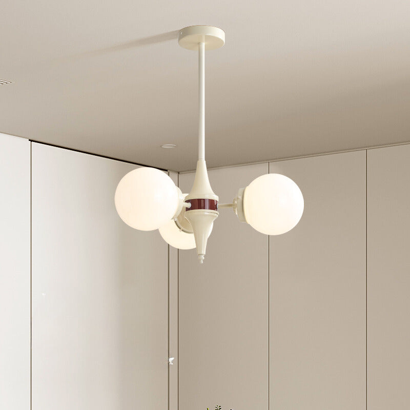 Valentina Lustre Français LED Blanc Crème Métal Salon