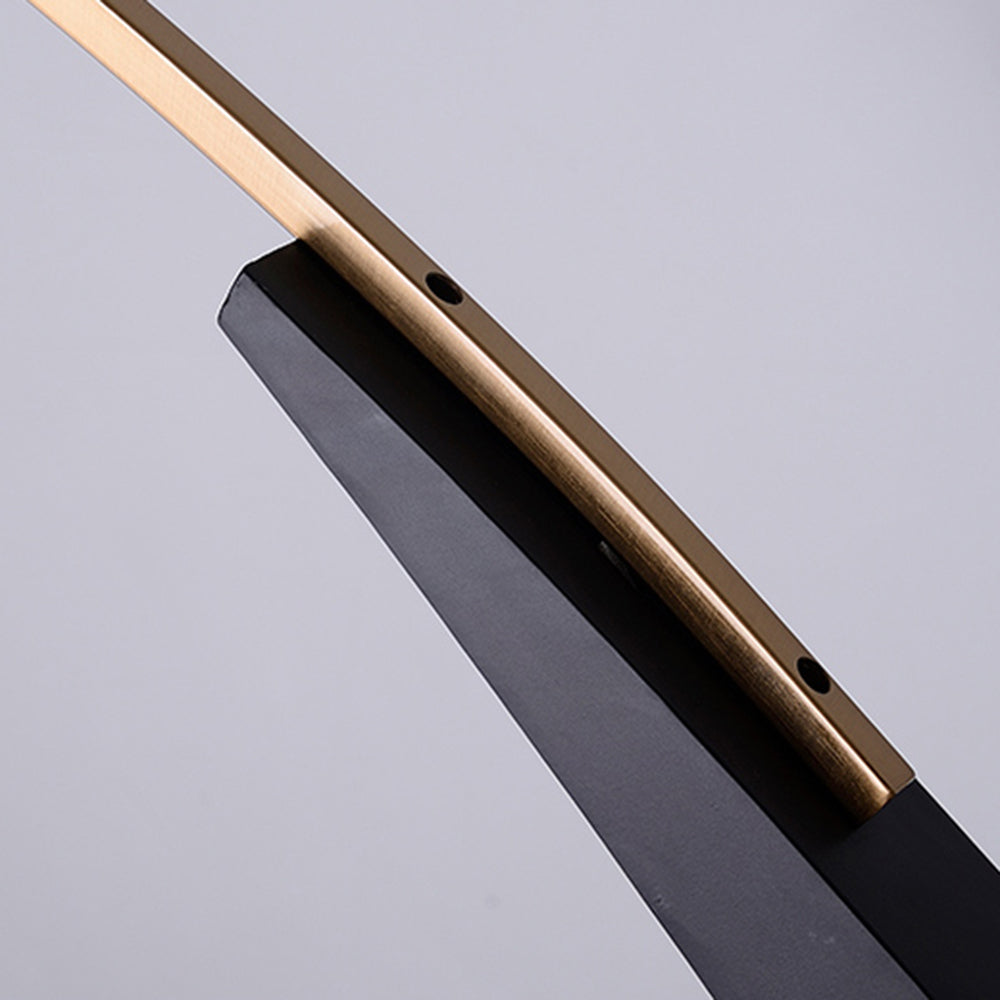 Mira Design Italien Lampadaire Arc Moderne Métal/Tissu Noir/Doré Salon