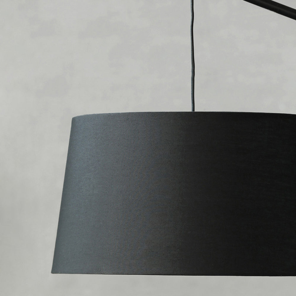 Mira Lampadaire Dôme Moderne, Métal/Tissu, Noir, Salon