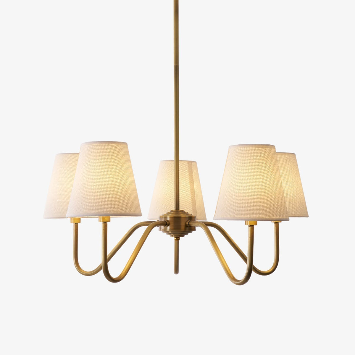 Sorina Lustre Industriel Vintage en Laiton et Tissu