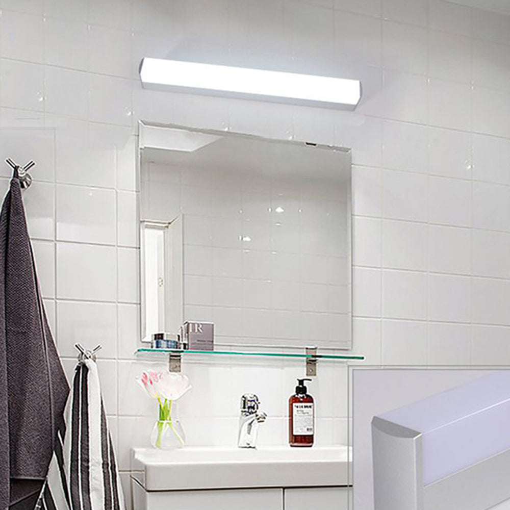 Arisha Applique Murale à Miroir Moderne Design LED Rectangulaire Métal Acrylique Blanc Salle de Bain