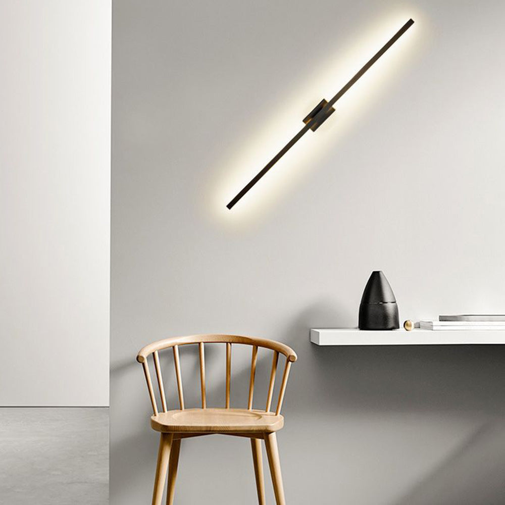 Arisha Longue Intérieur LED Applique Murale Linéaire Moderne Métal Noir Salle de Bain