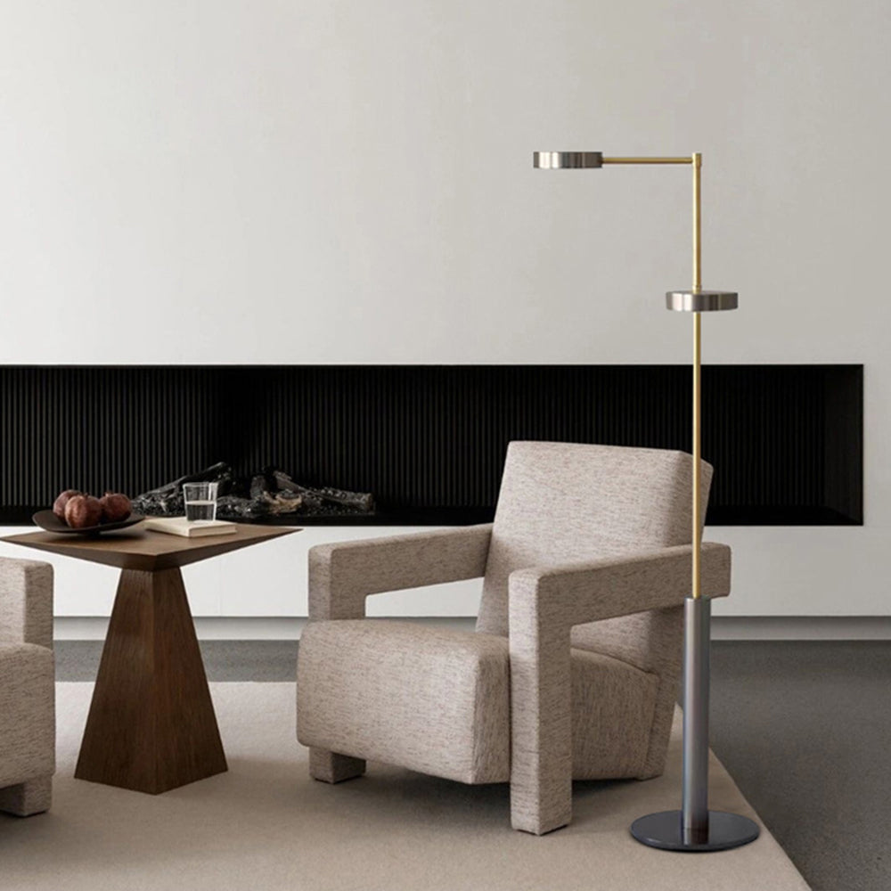 Mira Design Lampadaire Moderne Métal Noir/Or Chambre/Salon