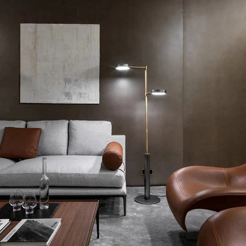 Mira Design Lampadaire Moderne Métal Noir/Or Chambre/Salon