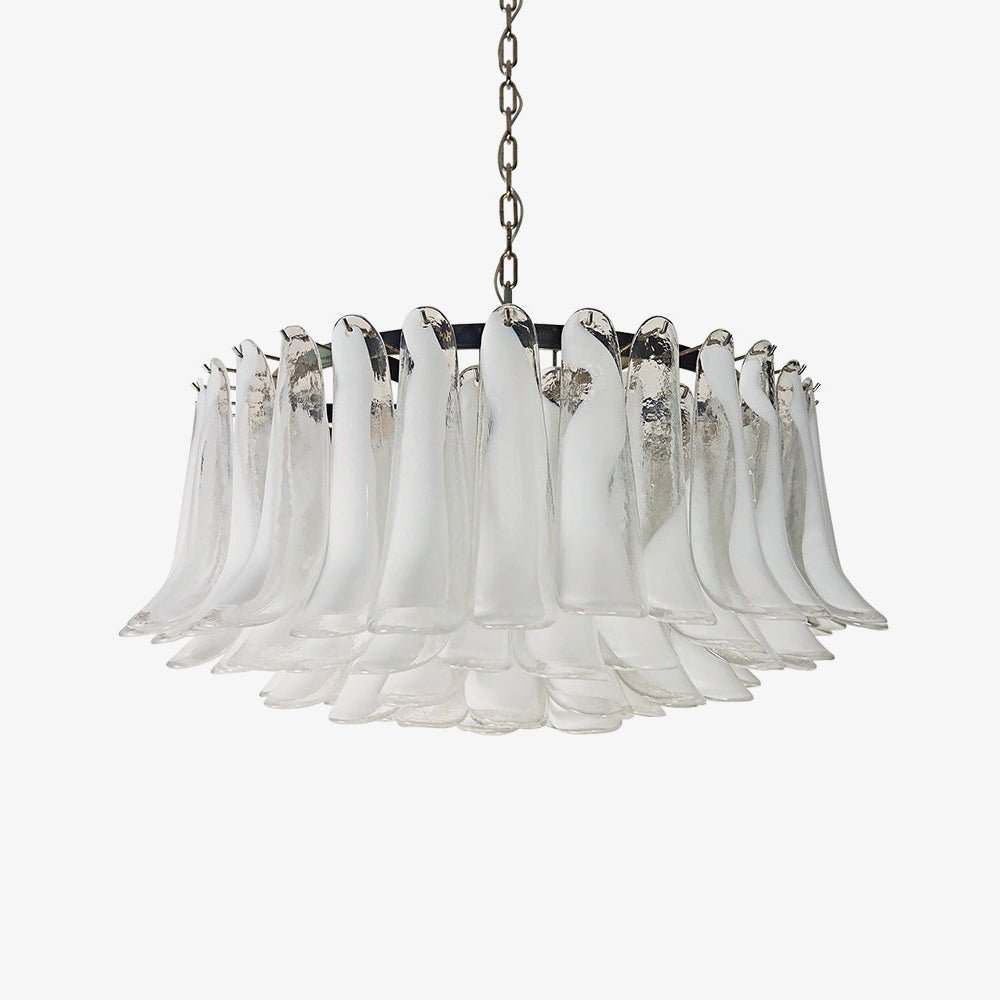 Renella Lustre Pétale en Verre de Murano Blanc Élégant