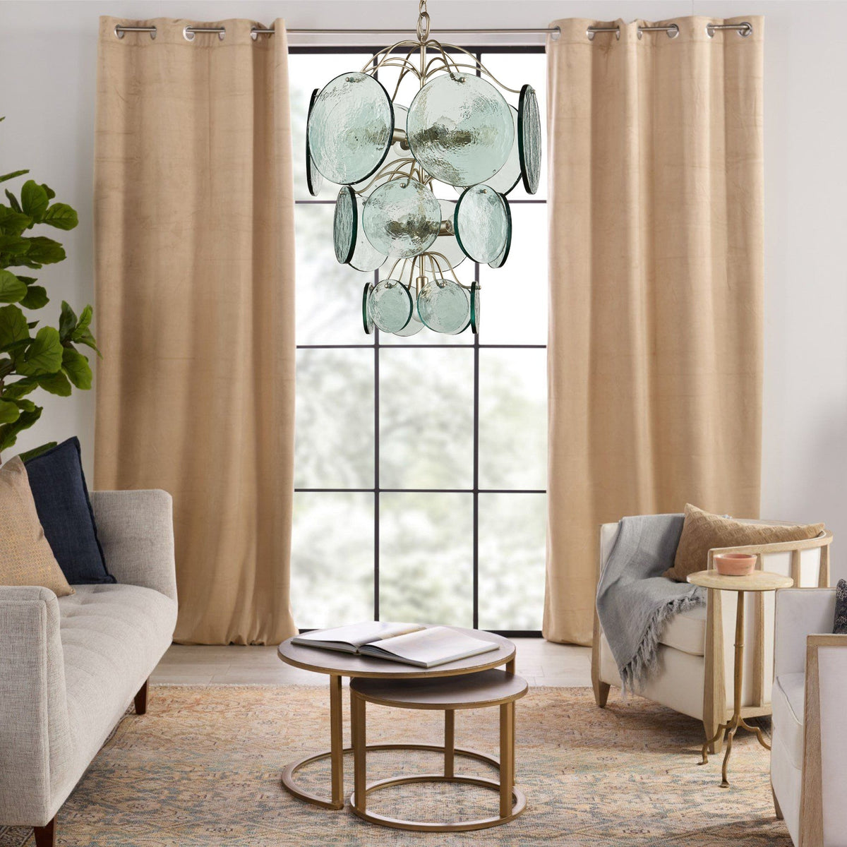 Orleva Lustre en Verre Disc Moderne