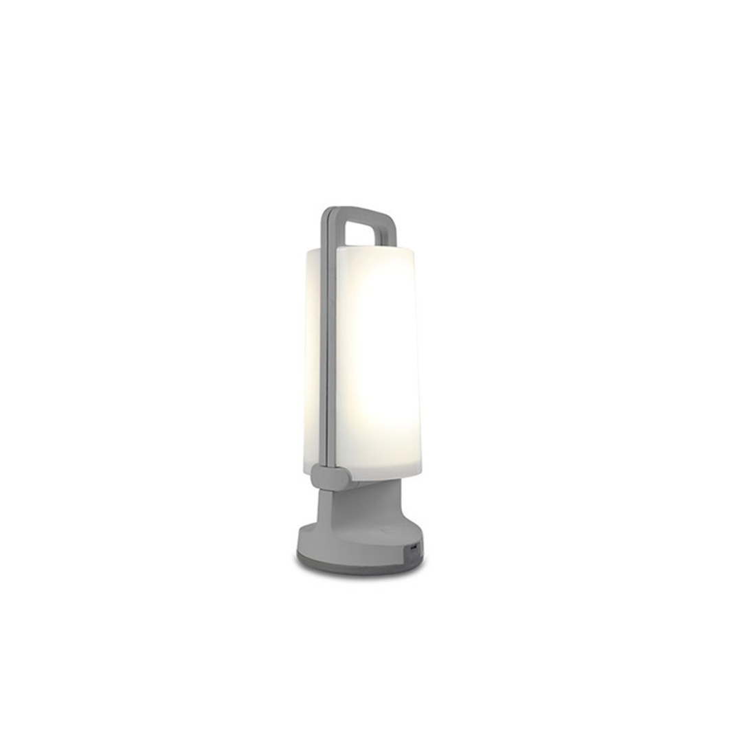 Ray Lampe de Table Cylindre Moderne, Acrylique, Gris/Blanc/Vert/Orange, Jardin