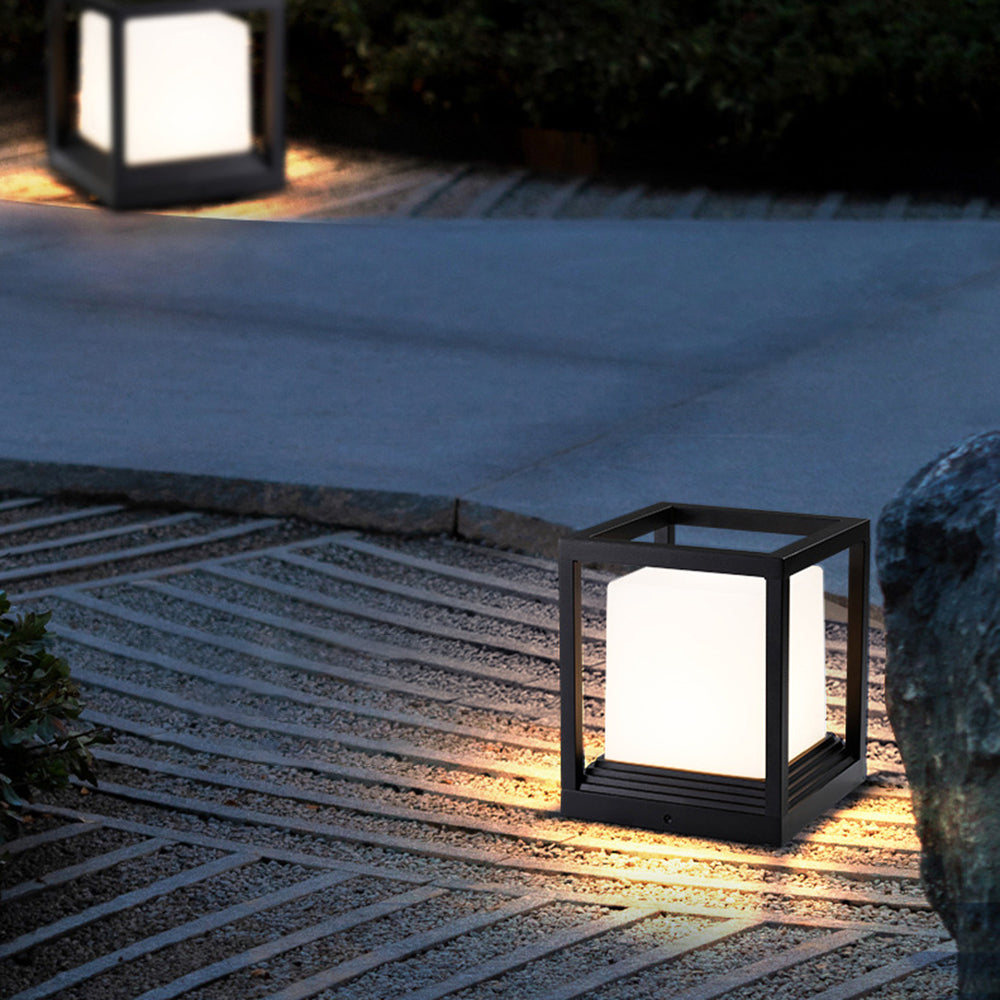 Ray Lampe Solaire Pilier Moderne, Métal, Noir, Allée