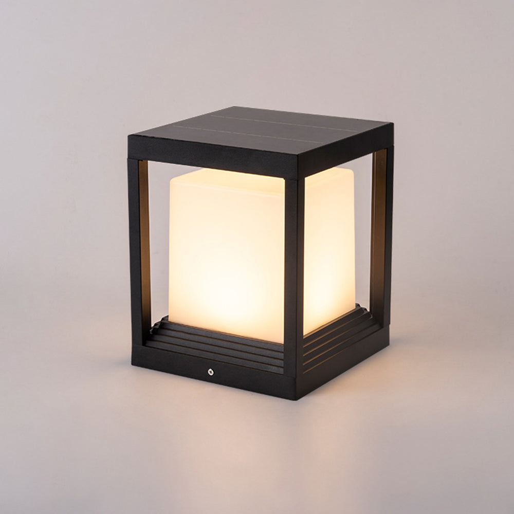 Ray Lampe Solaire Pilier Moderne, Métal, Noir, Allée