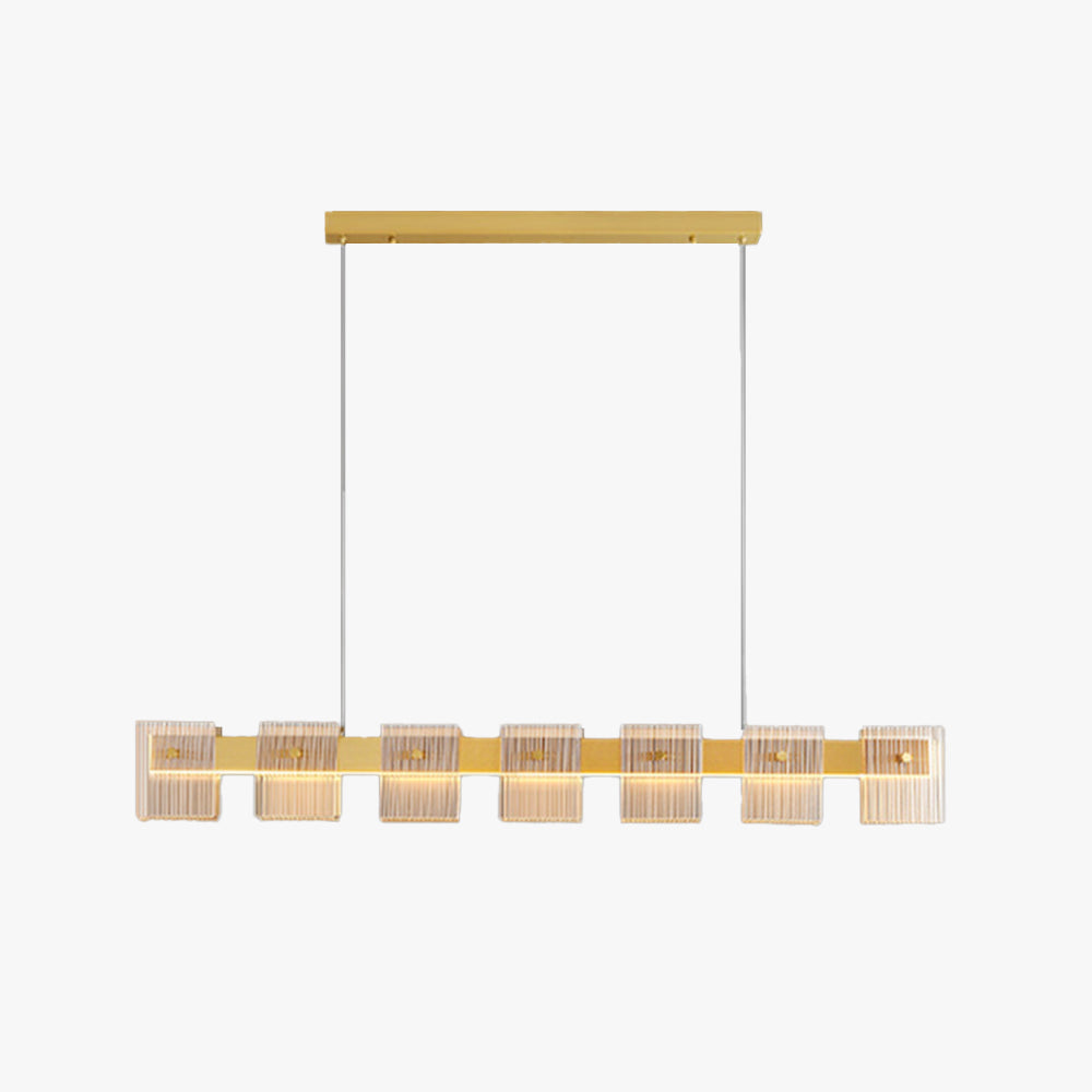 Arisha Suspension Carrée Urbaine, Cuivre/Verre, Doré, Salle de Bain/Chambre à Coucher