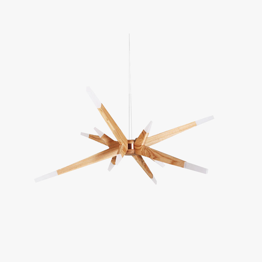 Muto Luminaires Suspensions Inégale Spoutnik Design Bois/Acrylique Chambre à Coucher