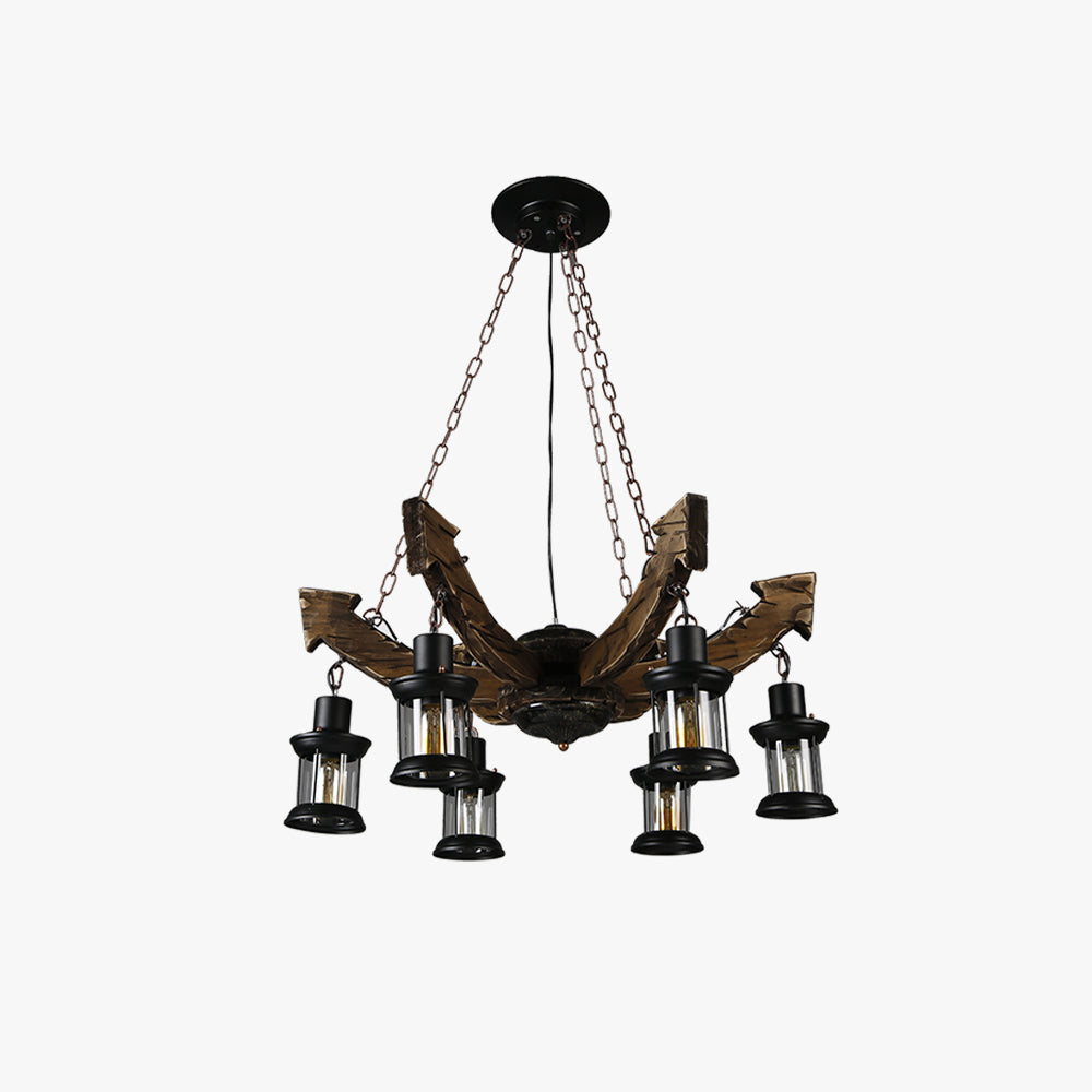 Epoch Lustre Flèche Vintage, Metal/Bois, Marron, Salon
