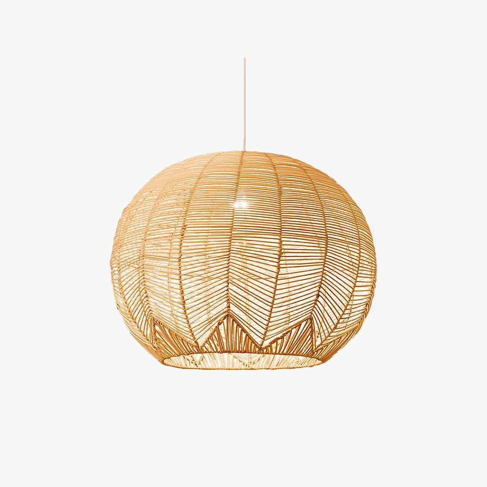 Ritta Luminaires Suspensions Grande Ballon Vintage Métal/Rotin Bois Bureau/Salon