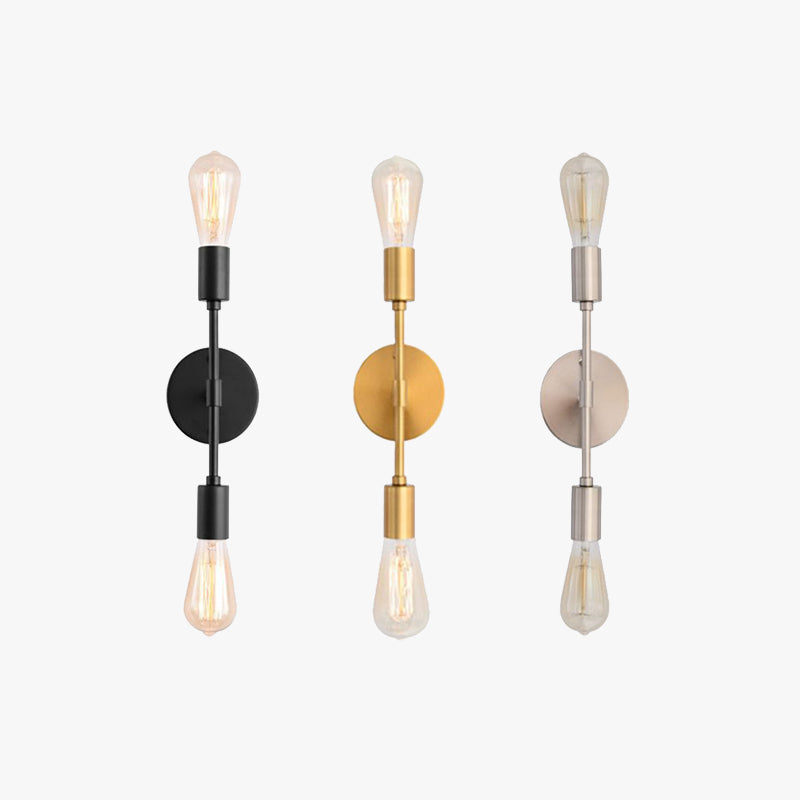 Silva Applique Murale Design Moderne LED Métal Noir/Argent/Or Salle de Bain/Chambre