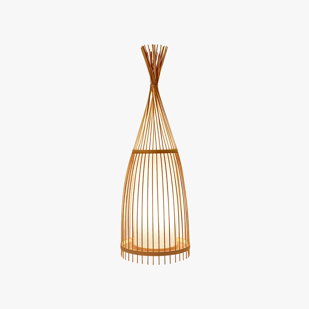 Muto Lampadaire Design Naturel Bois Rotin, Salon/Chambre