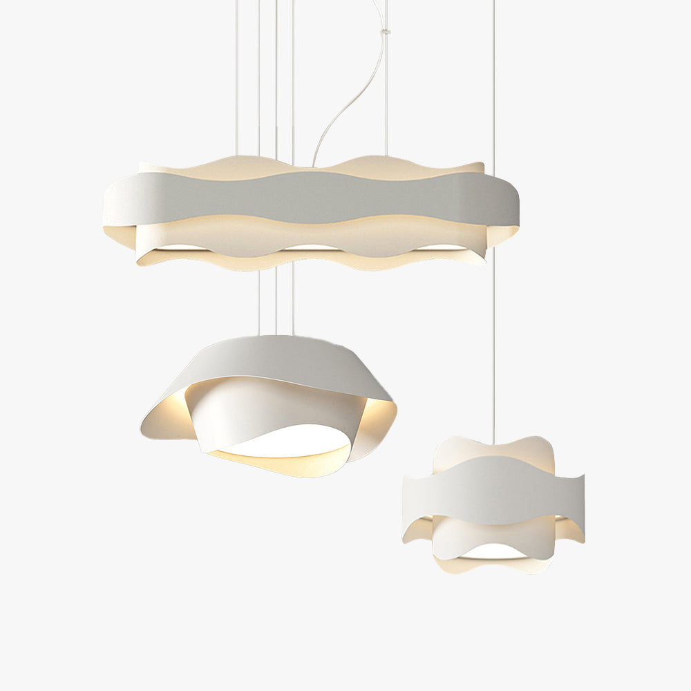 Arisha Suspension Ronde Contemporaine, Métal, Blanc, Chambre à Coucher/Salle à Manger