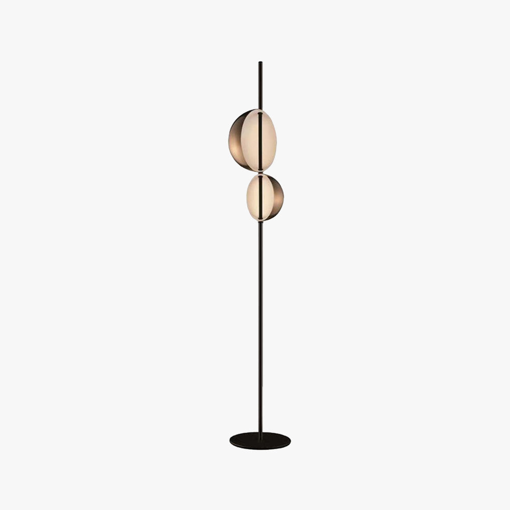 Mira Design Lampadaire Rond Moderne Métal Noir/Or Bureau/Chambre