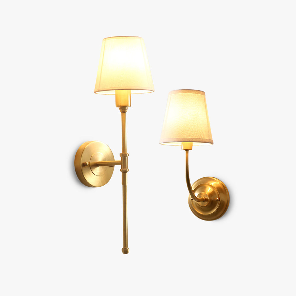 Silva Applique Murale Landerne Vintage, 5 Style, Métal/Tissu, Or, Chambre