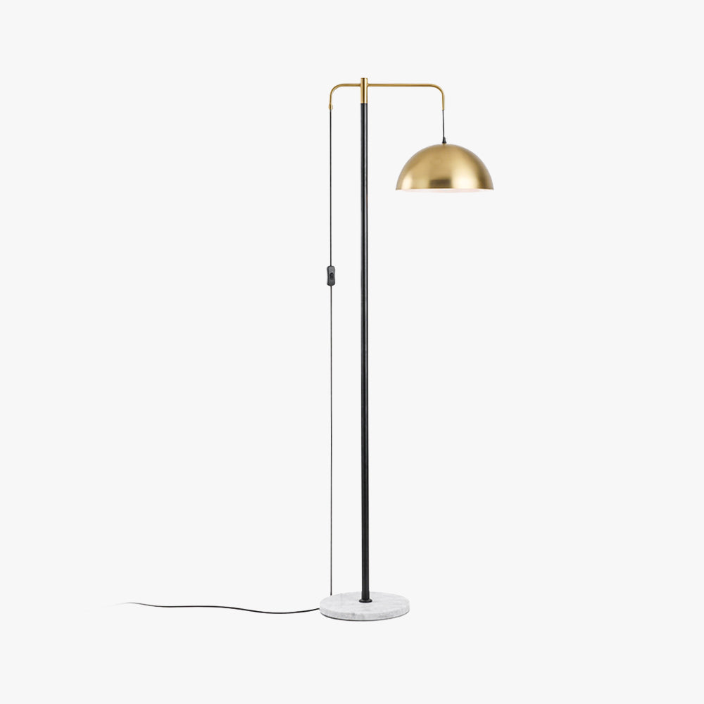 Arisha Design Lampadaire Dôme Simple Métal/Marbre Or Chambre/Salon