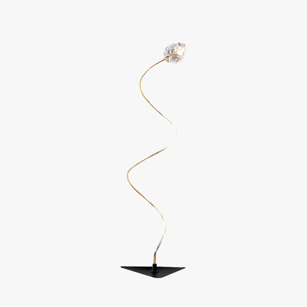 Arisha Lampe Extérieure au Sol Linéaire Simple, Métal/Verre, Or, Jardin