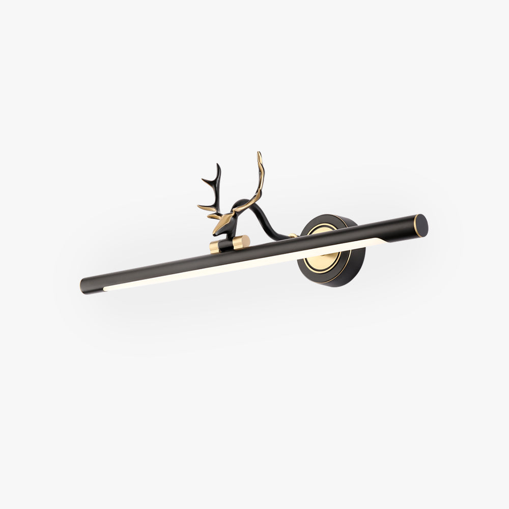 Arisha Design Italien LED Applique Murale Cerf Métal et Acrylique Noir Chambre/Salle de Bain