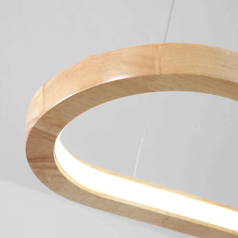 Muto Suspension Ellipse Moderne, Bois/Acrylique, Bois, Salon