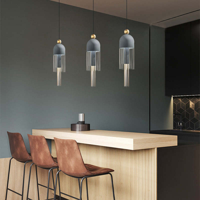 Valentina Suspension Irrégulière Géométrique, Metal, Bleu/Gris, Salon
