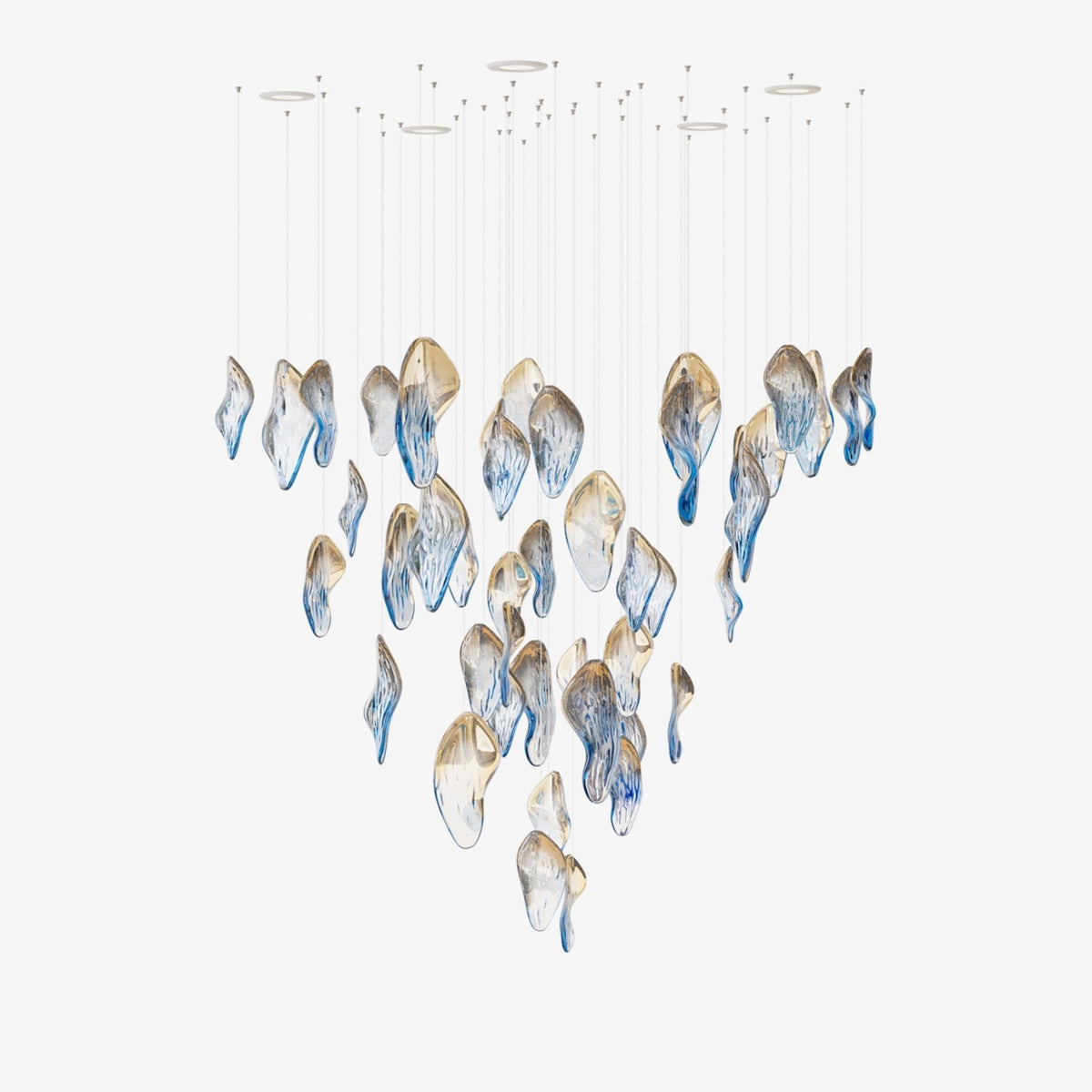 Ocean Drift Blown Glass Customize Chandelier-Neutral Decor