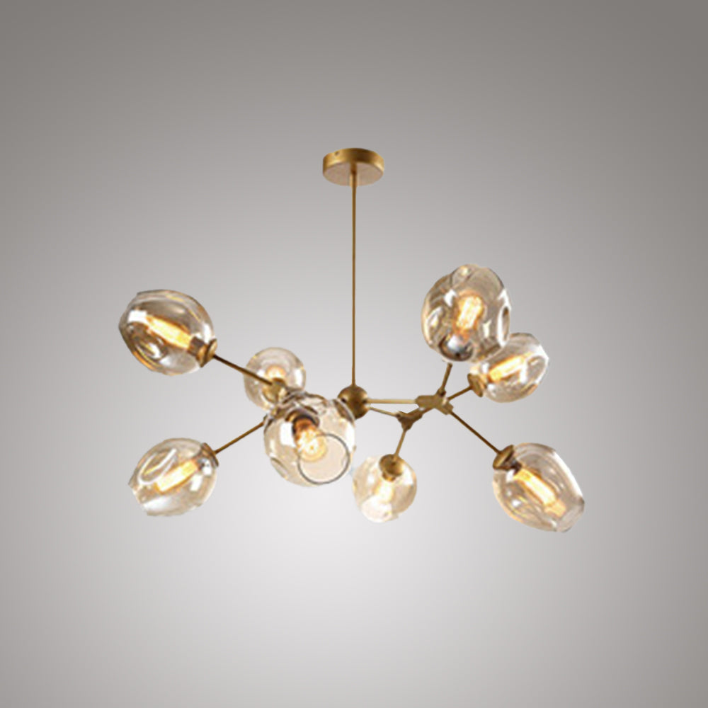 Valentina Suspension Multi Retro, Metal/Verre, Noir/Or, Chambre