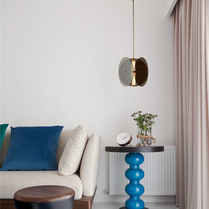 Valentina Suspension Rond LED Simplicité Noir Métal/Verre Chambre à Coucher