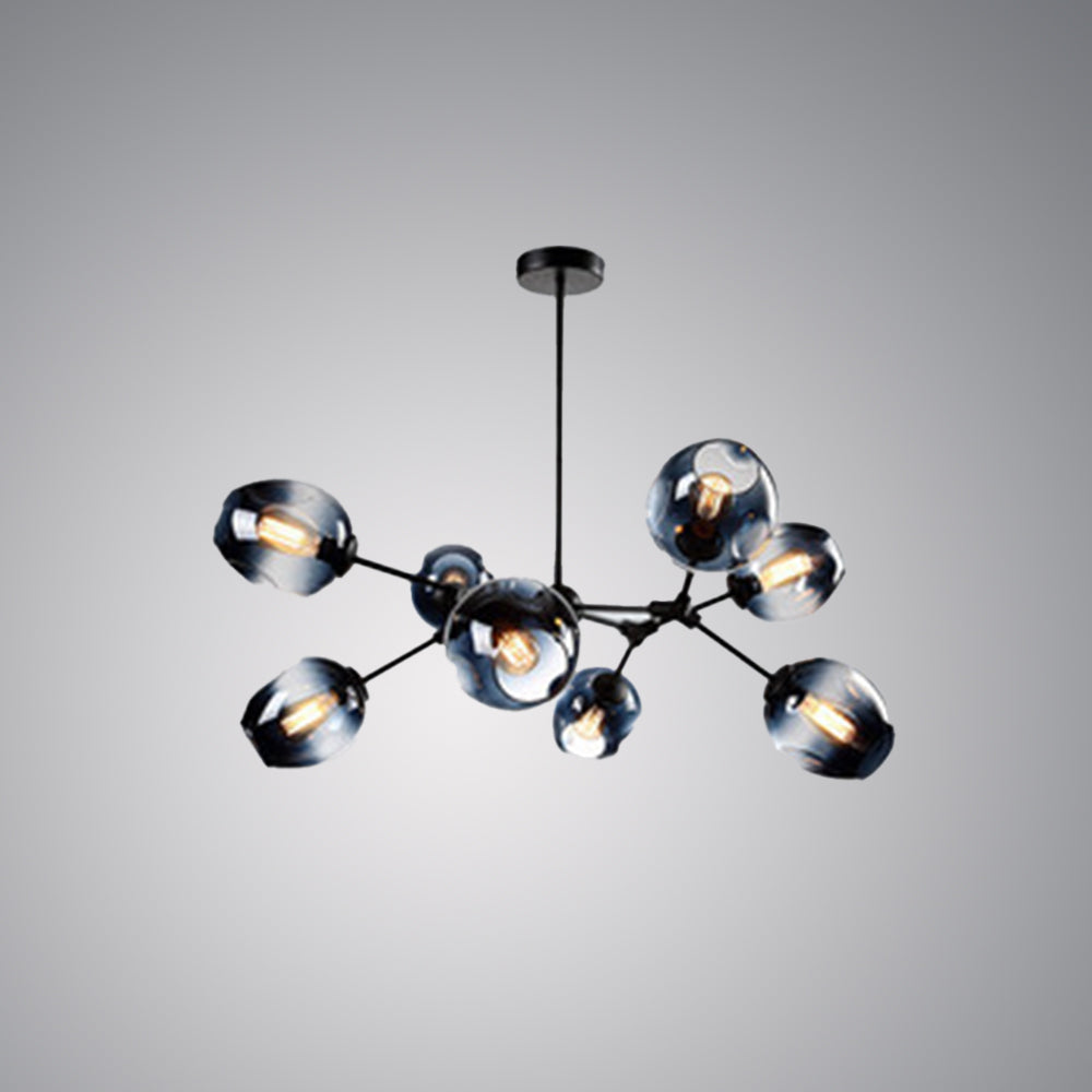 Valentina Suspension Multi Retro, Metal/Verre, Noir/Or, Chambre